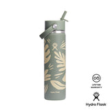 Hydro Flask 24 Oz Wide Mouth Bottle with Flex Straw Cap - Botanical Bliss Agave
