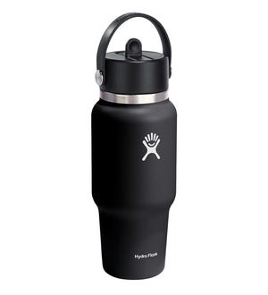 Wide Flex Straw Travel Bottle 24Oz - Black