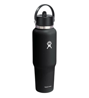 Wide Flex Straw Travel Bottle 40Oz - Black